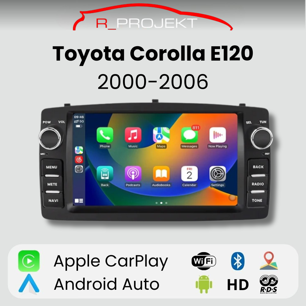 Android Auto Radio Carplay Toyota Corolla E120 2000-2006