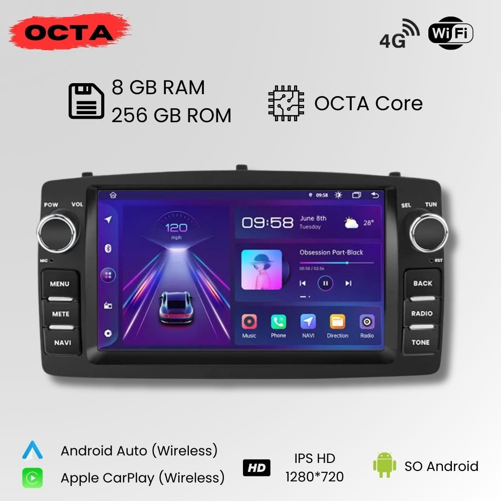 Android Autoradio Carplay Toyota Corolla E120 2000-2006