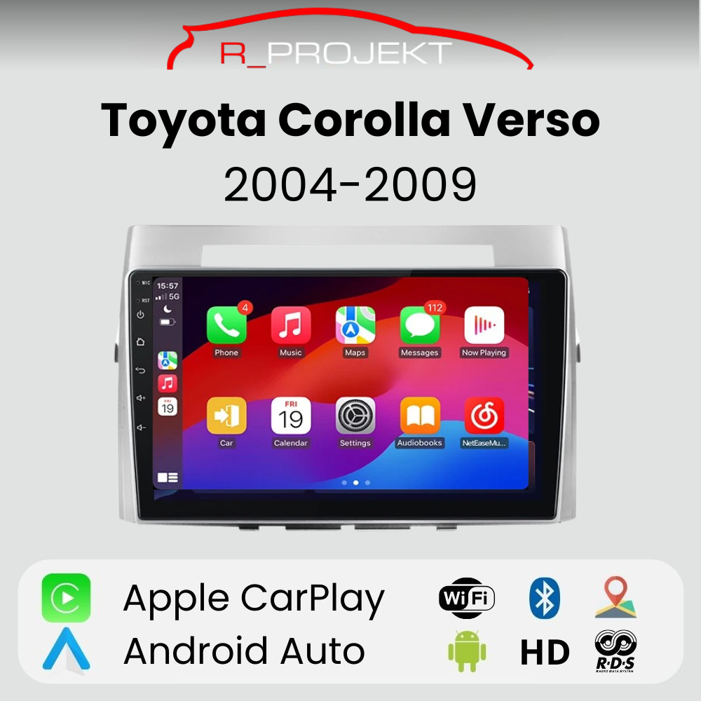 Android Auto Radio Carplay Toyota Corolla Verso 2004-2009