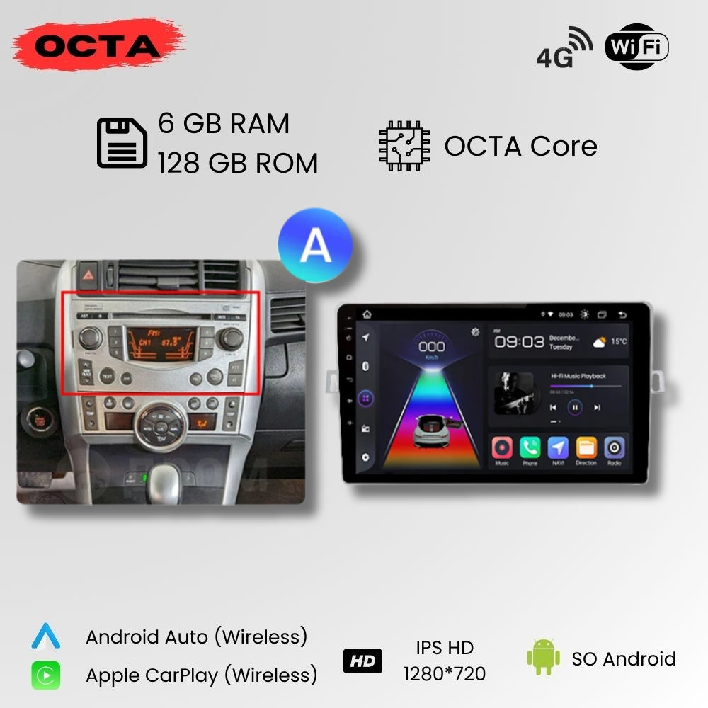 Radio Android Auto Carplay Toyota Corolla Verso 2009 - 2018