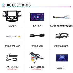 Android Auto Carplay Screen Toyota Hilux 2009 - 2015