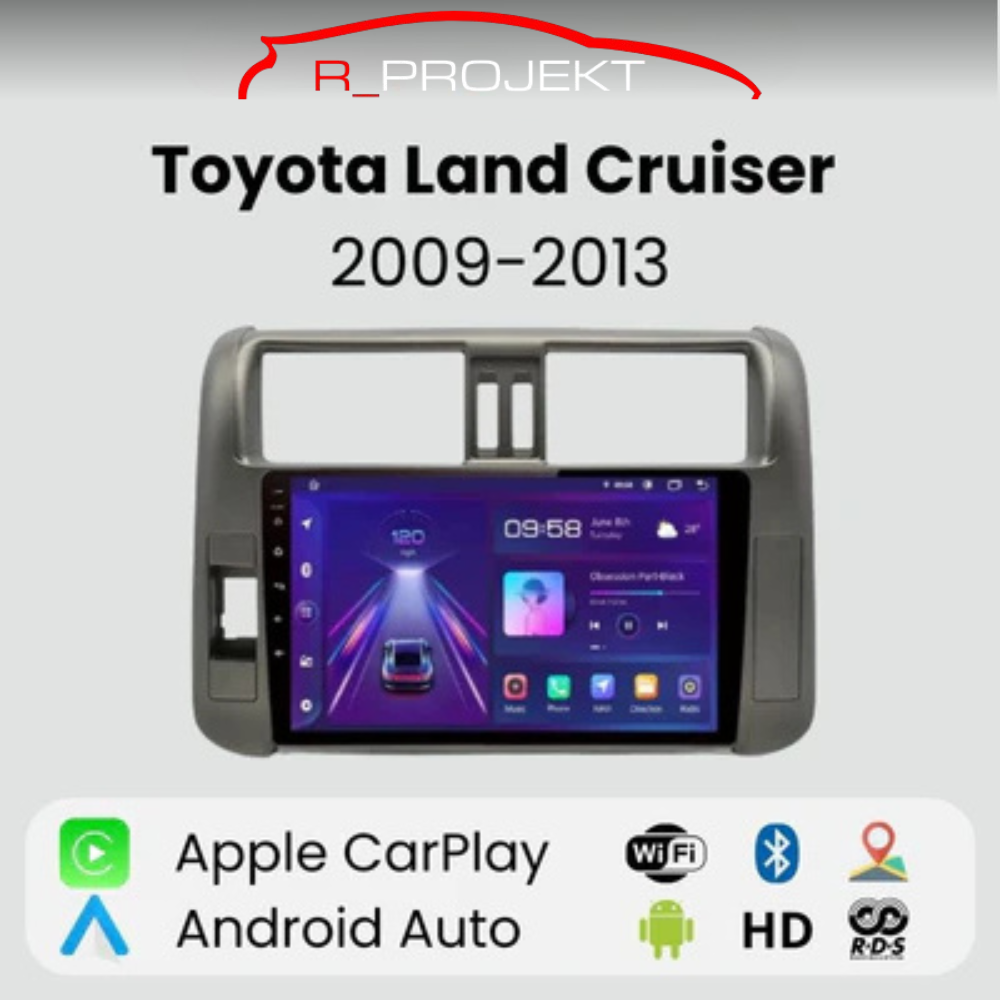 Android Auto Radio Carplay Toyota Land Cruiser 2009 - 2013