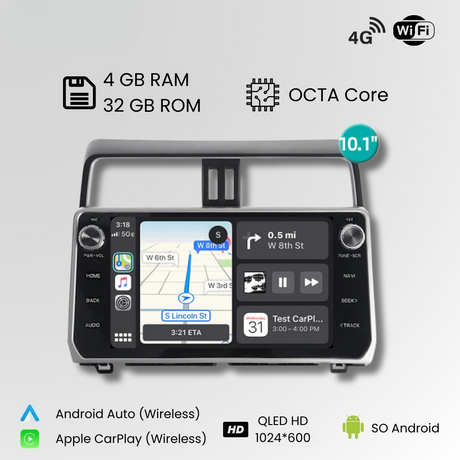 Android Auto Radio Carplay Toyota Land Cruiser 2018-2023 