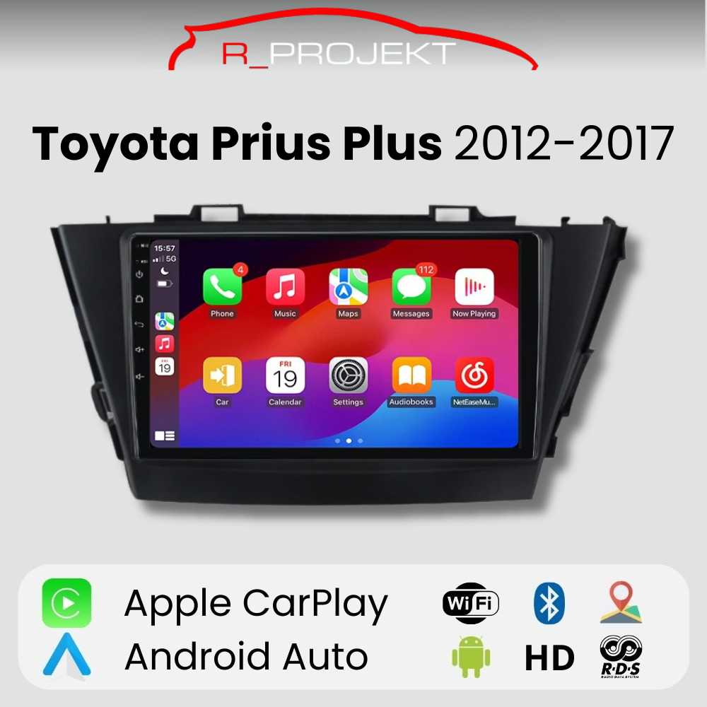 Android Auto Radio Carplay Toyota Prius Plus 2012 - 2017