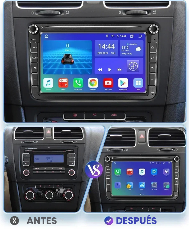 Radio Android Auto Carplay Volkswagen Golf 5 6 Passat B6 B7 Eos Touran Tiguan Scirocco Octavia Fabia