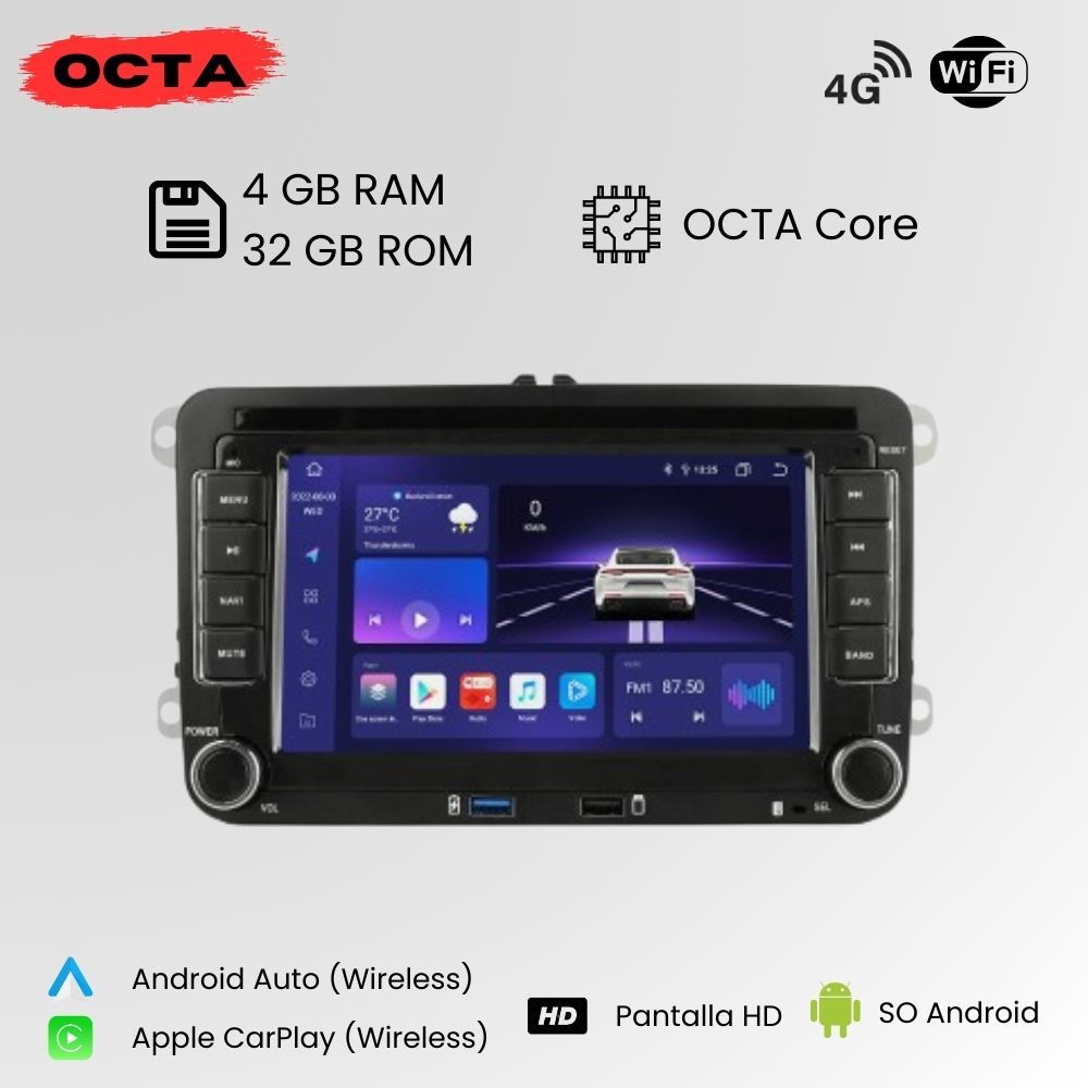 Android Autoradio Carplay Volkswagen <tc>Golf</tc> 5 6 Passat B6 B7 <tc>Leon</tc> Eos Touran Sharan Tiguan Scirocco Octavia Fabia