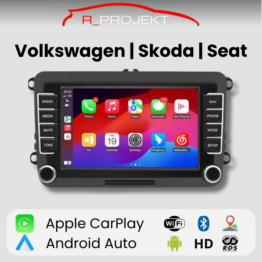 Android Auto Radio Carplay Volkswagen Golf 5 6 Passat B6 B7 Leon Eos Touran Sharan Tiguan Scirocco Octavia Fabia