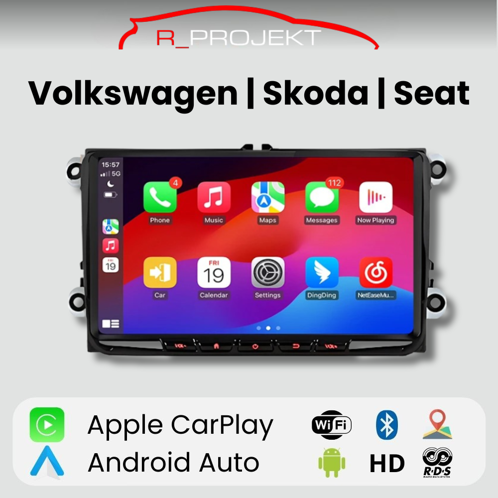 Android Auto CarPlay Bildschirm Volkswagen Golf 5 6 Passat B6 B7 Leon Eos Touran Sharan Tiguan Scirocco Octavia Fabia