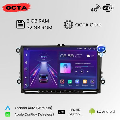 Android Auto Radio Carplay Volkswagen Golf 5 6 Passat B6 B7 Leon Eos Touran Sharan Tiguan Scirocco Octavia Fabia