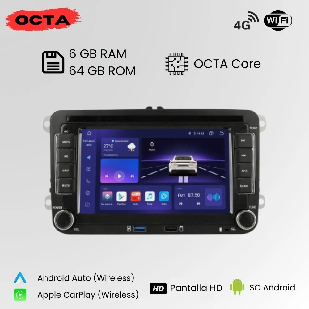 Android Autoradio Carplay Volkswagen Golf 5 6 Passat B6 B7 Leon Eos Touran Sharan Tiguan Scirocco Octavia Fabia