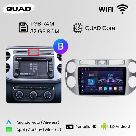 Radio Android Auto Carplay Volkswagen Tiguan 2006-2016