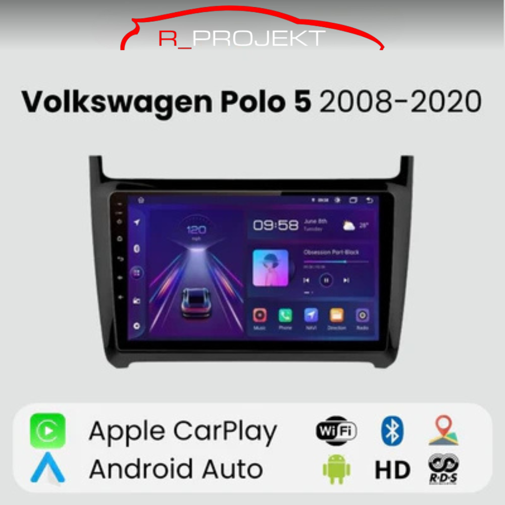 Radio Android Auto Carplay Volkswagen Polo 5 6R 6C 2008-2020