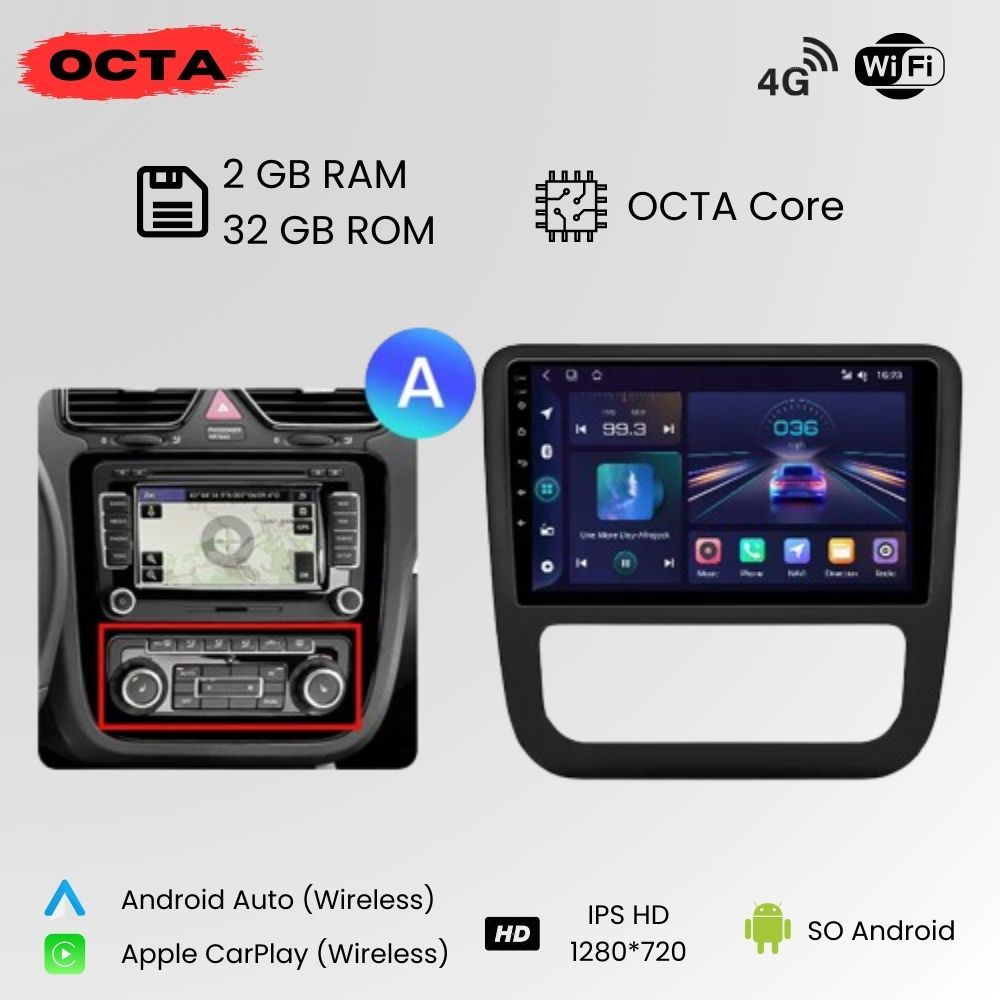 Android Autoradio Carplay Volkswagen Scirocco 2008-2013