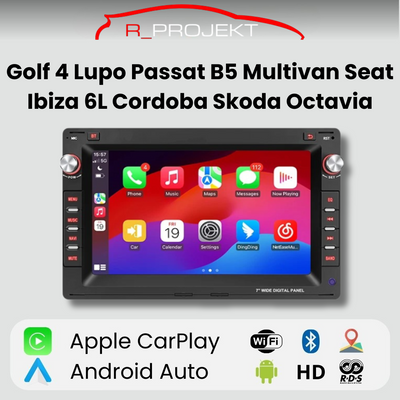 Android Auto Carplay screen for Volkswagen Seat Skoda Golf 4 Passat Polo Transporter T5 Multivan