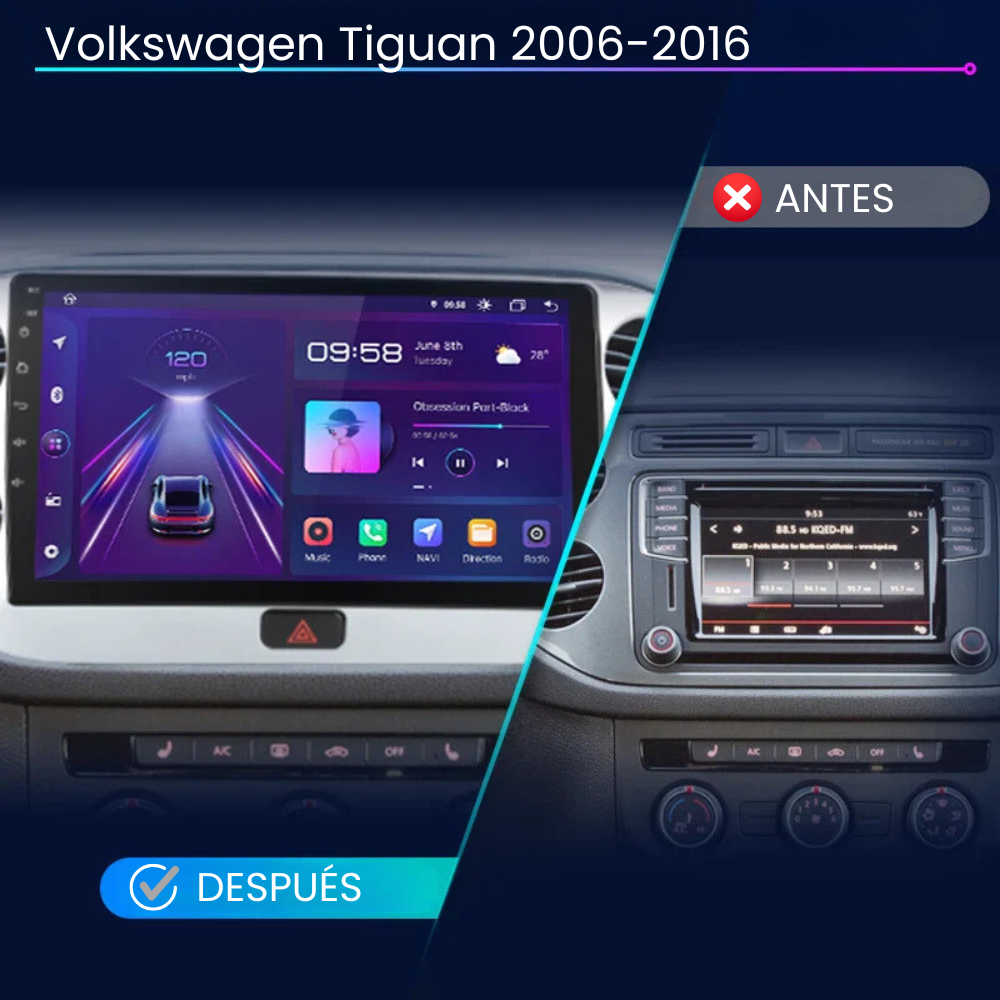 Android Autoradio Carplay Volkswagen Tiguan 2006-2016