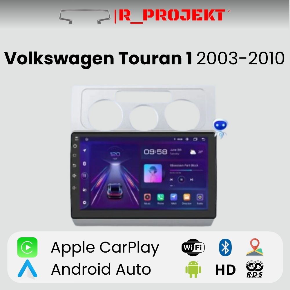 Radio Android Auto Carplay Volkswagen Touran 1 2003 - 2010