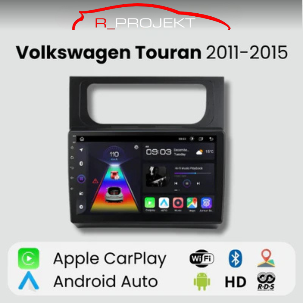 Radio Android Auto Carplay Volkswagen Touran 2011-2015