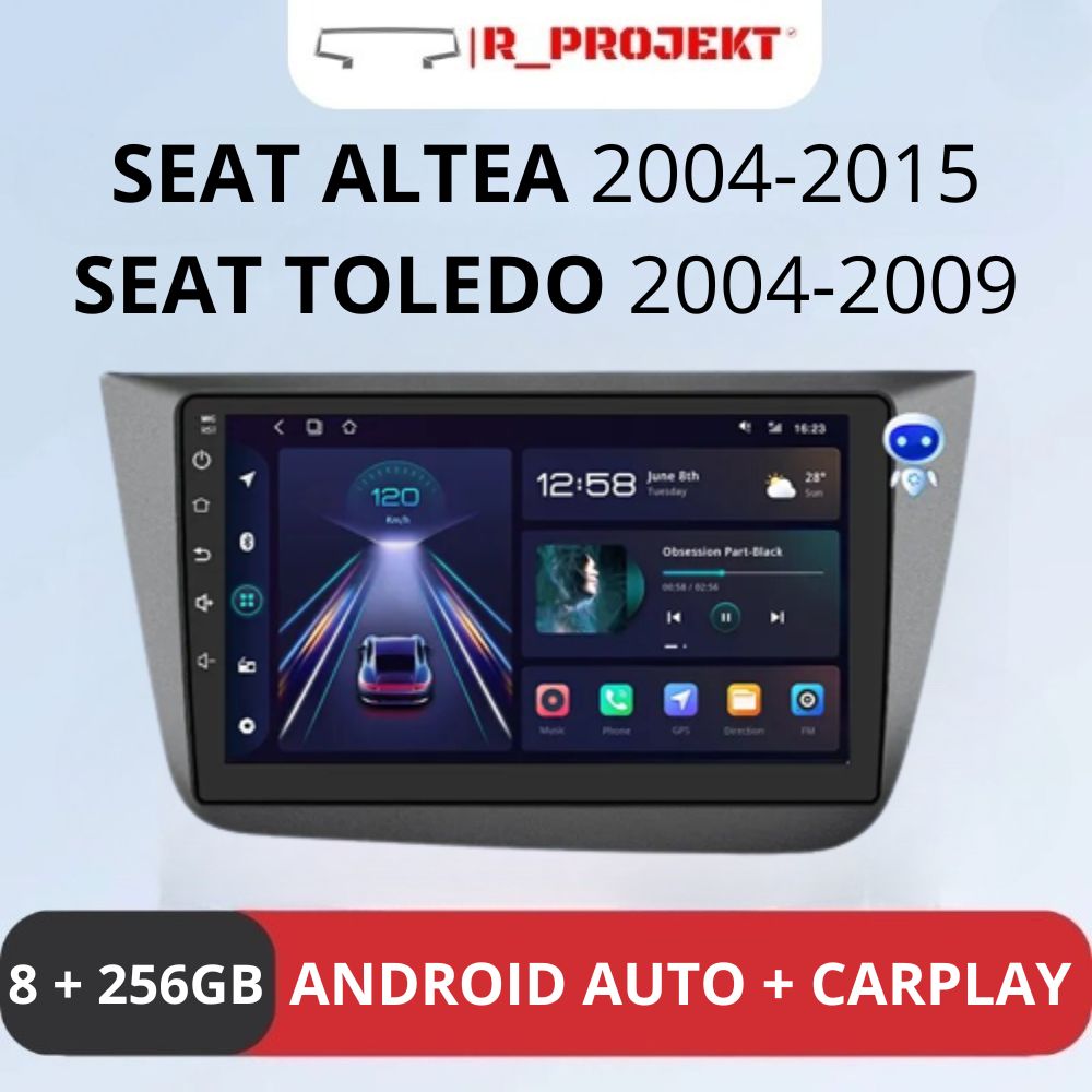 Touch Screen radio Android Auto Carplay Seat Altea 2004 - 2015 Seat Toledo  2004 - 2009 – RProjekt