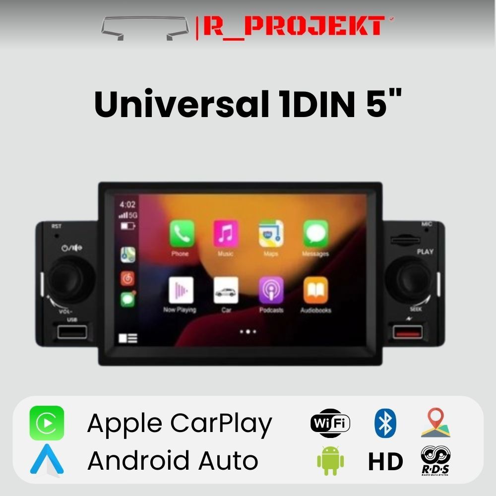 Universal Radio 1 DIN Android Auto Carplay 5 Inch