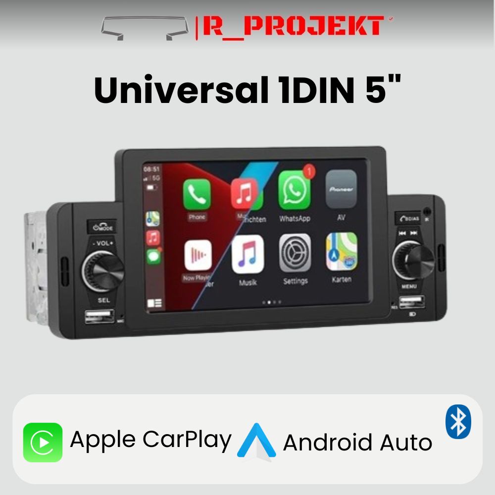 Universal Radio 1 DIN Android Auto Carplay 5 Inch