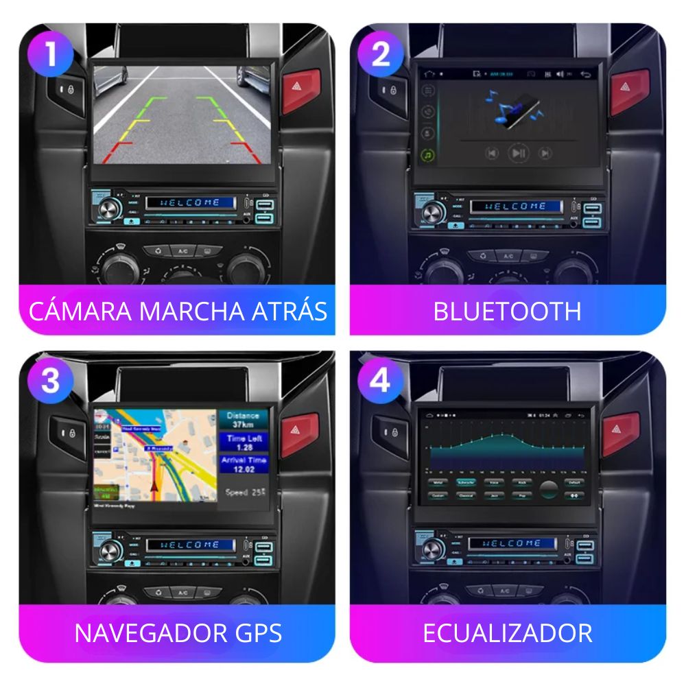 Radio Universal 1 DIN Android Auto Carplay 7 Pulgadas