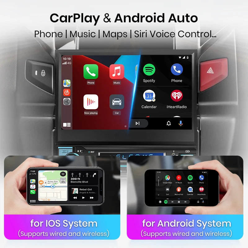 Universalradio 1 DIN Android Auto Carplay 7 Zoll