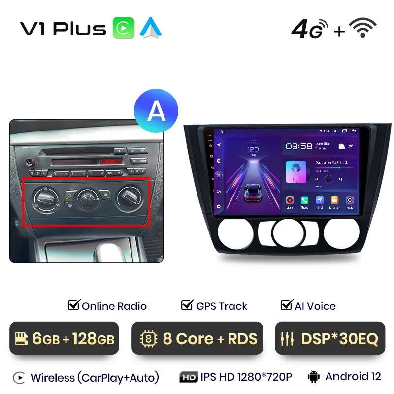 Touchscreen-Radio Android Auto Carplay BMW 1er E81 E82 E87 E88 – RProjekt
