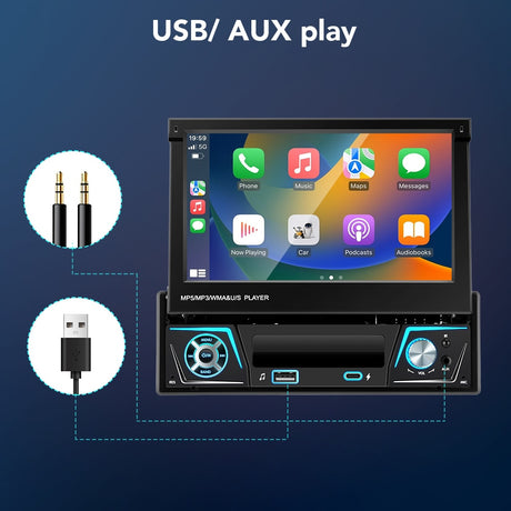 Radio UNIVERSAL 1 DIN ANDROID AUTO CARPLAY 7 PULGADAS - RProjekt