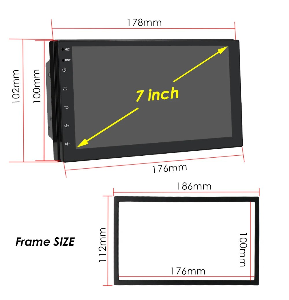 Universal Radio 7 Inch Android Auto Carplay