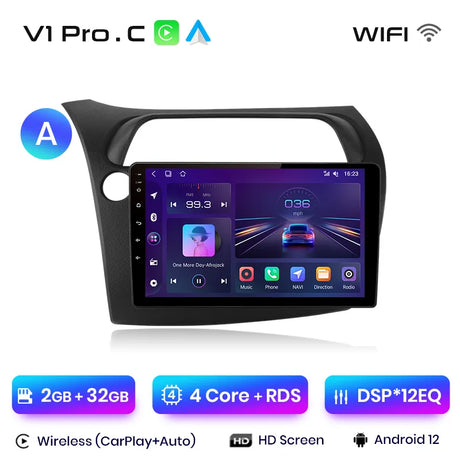 Radio Android Auto Carplay Honda Civic 2005-2011