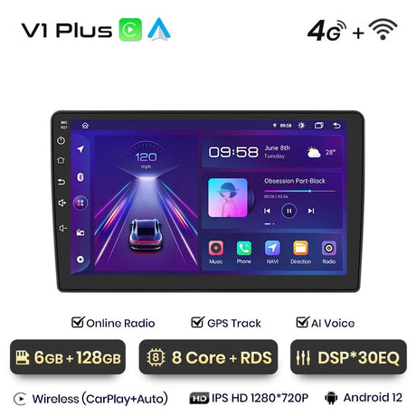 pantalla peugeot 407 con sistema operativo android apple carplay android auto 9 pulgadas HD bluetooth wifi red 4G mirror link play store google maps spotify waze