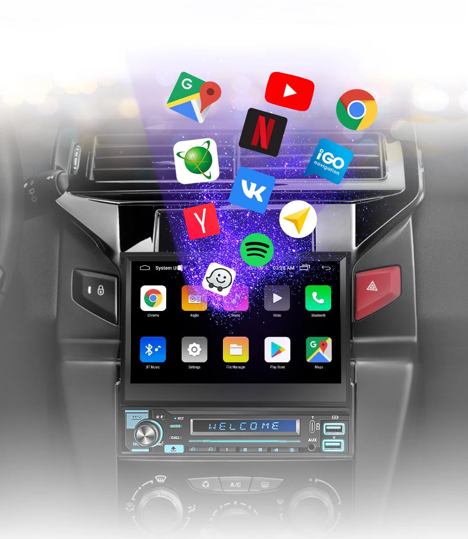 Universalradio 1 DIN Android Auto Carplay 7 Zoll