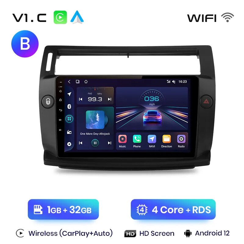 Android Auto Radio Carplay Citroen C4 2004 - 2009