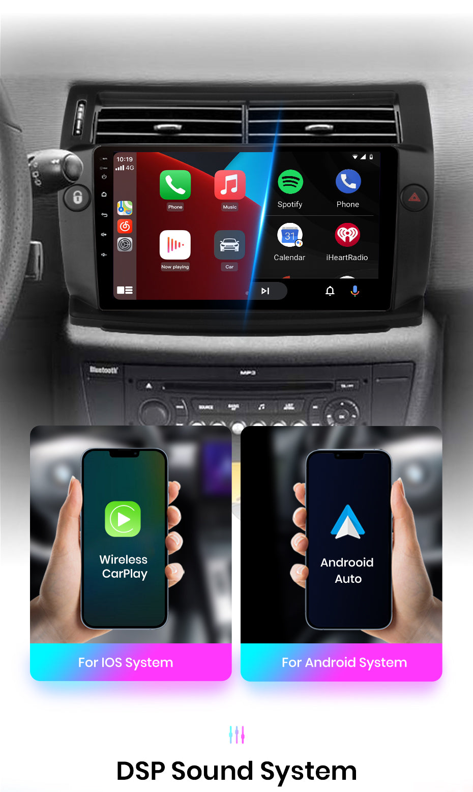 Android Autoradio Carplay Citroen C4 2004 - 2009