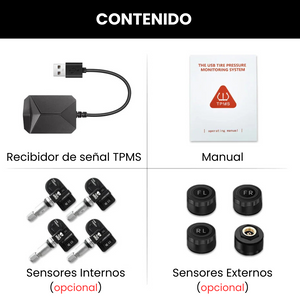 Sistema TPMS USB para Pantallas Android (Sensores Presión Neumáticos)