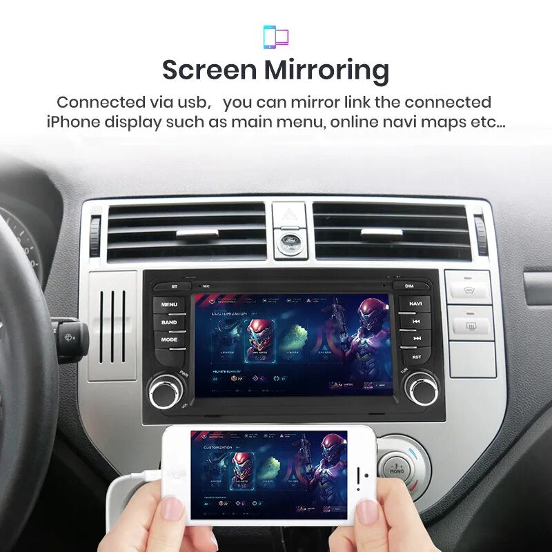 Touchscreen-Radio Android Auto Carplay Ford Focus Mondeo Fiesta