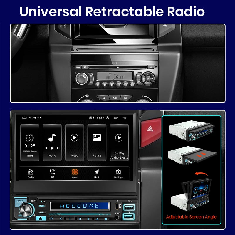 Universalradio 1 DIN Android Auto Carplay 7 Zoll