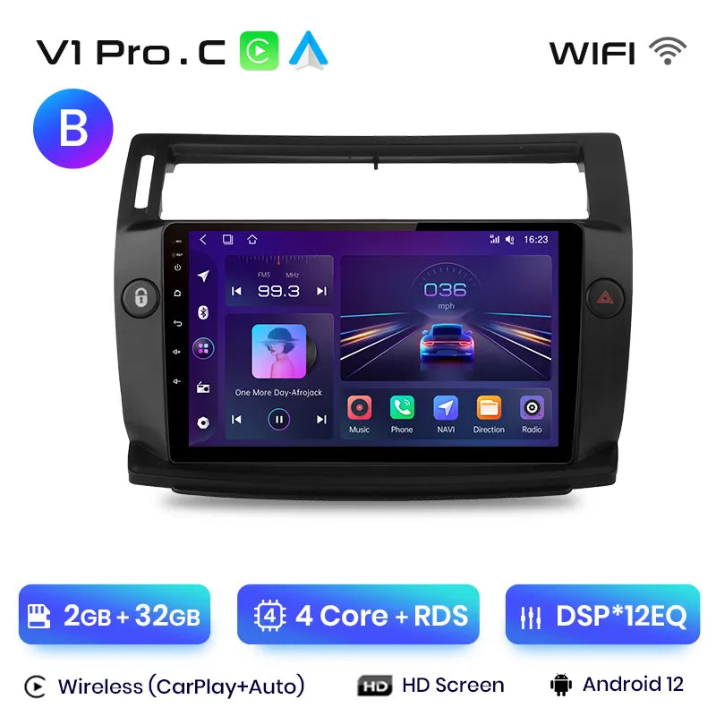 Radio Android Auto Carplay Citroen C4 2004 - 2009