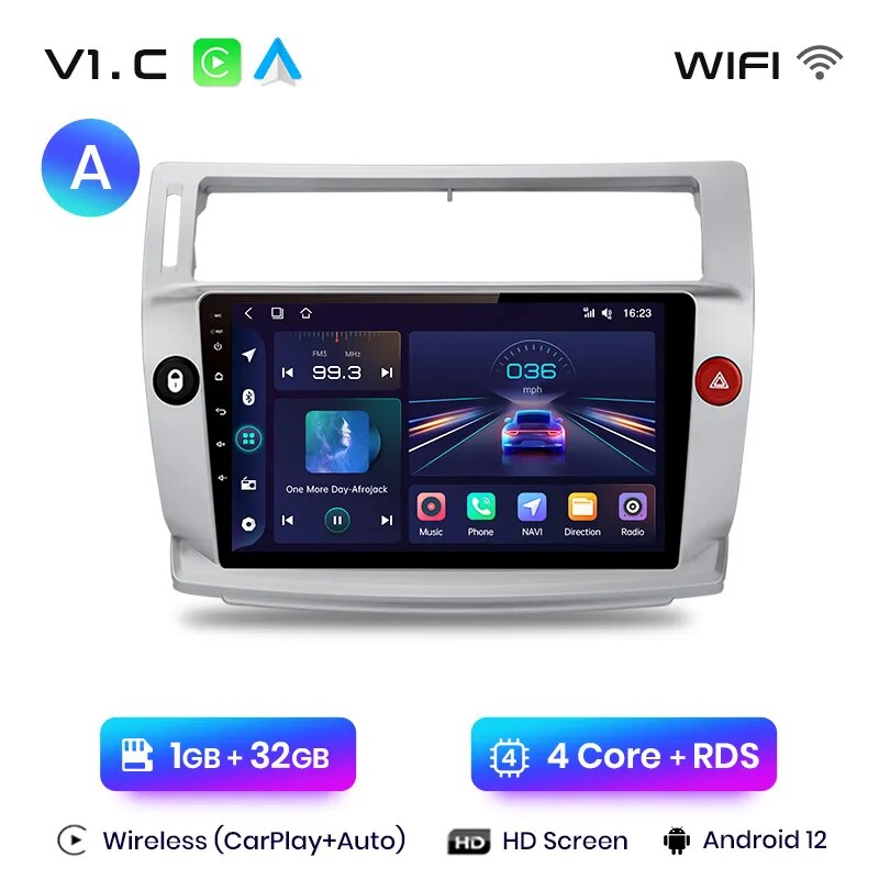 Radio Android Auto Carplay Citroen C4 2004 - 2009