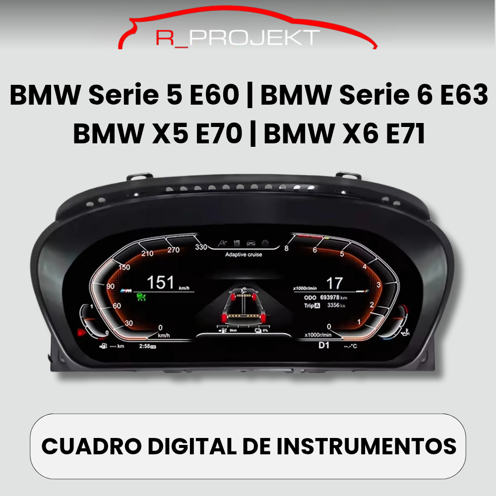 Cuadro de instrumentos digital 12.3" BMW Serie 5 E60 / Serie 6 E63 / X5 E70 / X6 E71