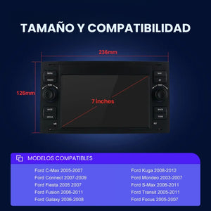 Autoradio Android Auto Carplay Ford Focus Mondeo Fiesta Transit Kuga C-Max S-Max